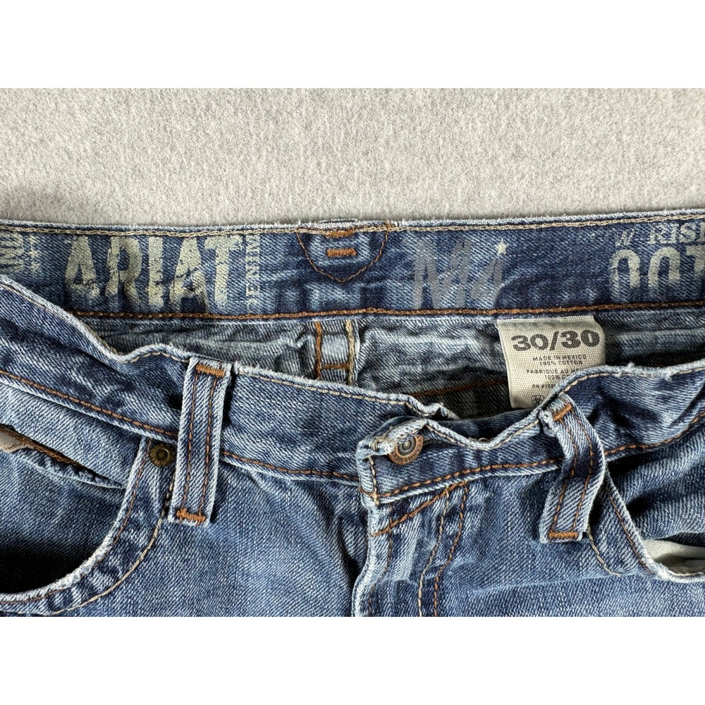 Ariat M4 Low Rise Bootcut Jean Mens 30x30 Blue Denim Medium Wash Rugged Workwear - Picture 4 of 7